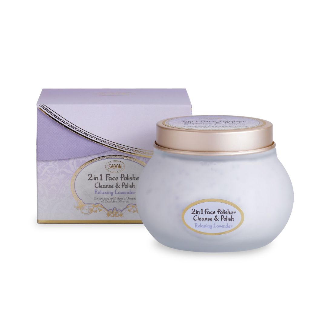 Sabon Healing Lavender Fresh and Bright 2-in-1 Facial Scrub Cleansing Cream 200ml 