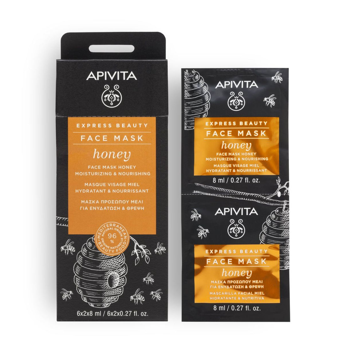 【臨期清貨】Apivita 蜂蜜水潤保濕面膜 8ml/片【EXP:26年3月】