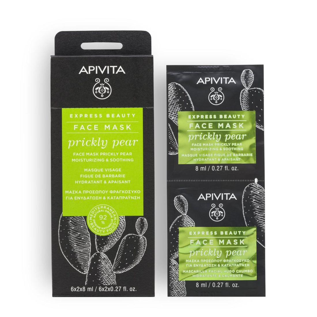 Apivita 仙人掌鎖水滋潤面膜 8ml*12片
