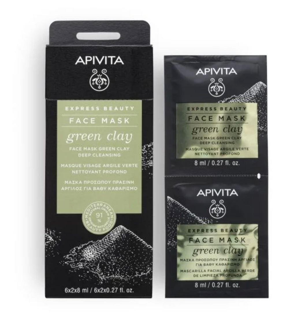 Apivita Green Porcelain Clay Deep Cleansing Mask 6x2x8ml 