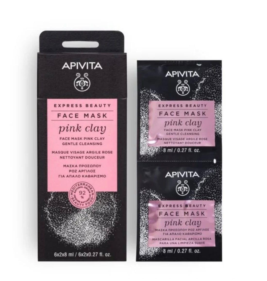 [Recent Clearance] Apivita Pink Clay Gentle Cleansing Mask 6x2x8ml [exp: 2510]