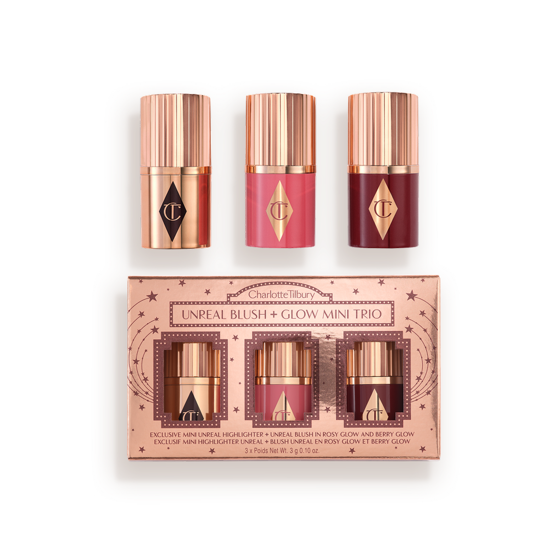 Charlotte Tilbury UNREAL BLUSH + GLOW MINI TRIO