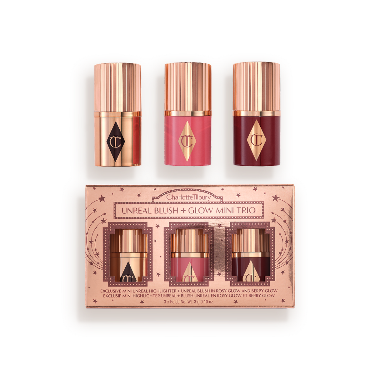 Charlotte Tilbury UNREAL BLUSH + GLOW MINI TRIO